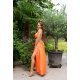 Rochie lunga orange Koucla cu aspect satinat Donna 5 - jojofashion.ro