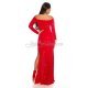 Rochie de seara eleganta lunga, glitter, rosie, mulata, cu maneca lunga, Koucla Carisa 7 - jojofashion.ro