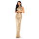Rochie eleganta lunga, glitter, aurie, mulata, cu spatele gol, Abella 2 - jojofashion.ro