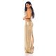 Rochie eleganta lunga, glitter, aurie, mulata, cu spatele gol, Abella 3 - jojofashion.ro