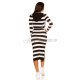 Rochie midi vascoza alba cu dungi negre Koucla Sailor 3 - jojofashion.ro