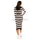 Rochie casual midi vascoza alba cu dungi negre Koucla Sailor 3 - jojofashion.ro