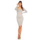 Rochie tricotata, midi, gri, mulata Samantha 5 - jojofashion.ro