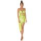 Rochie de club scurta, verde light, mulata, incretita, cu decupaje, asimetrica, Maia 5 - jojofashion.ro