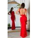 Rochie eleganta lunga, rosie, mulata, tip sirena, Lace 6 - jojofashion.ro