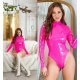 Body dama roz, din latex, cu maneca lunga, Nadya 6 - jojofashion.ro