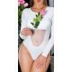 Body dama alb cu maneca lunga si cupe incorporate, Yvony Body dama alb cu maneca lunga si cupe incorporate, Yvony 2 - jojofashion.ro