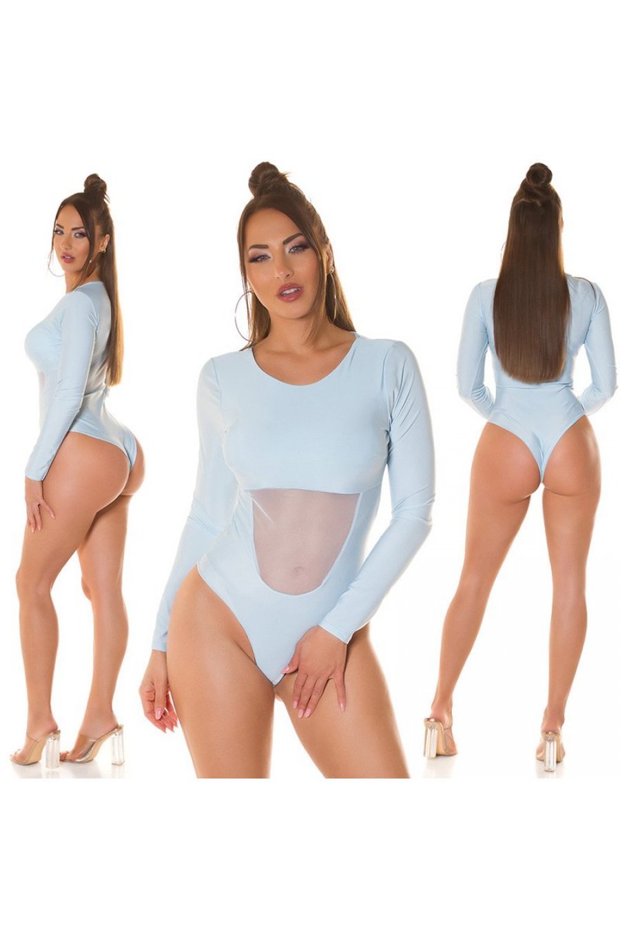 Body dama baby blue cu maneca lunga si cupe incorporate, Yvony 6 - jojofashion.ro