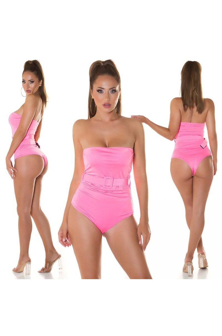 Body dama bandeau roz neon Charo Body dama bandeau roz neon Charo 6 - jojofashion.ro