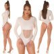 Body dama bej cu maneca lunga si cupe incorporate, Yvony 7 - jojofashion.ro
