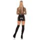 Body dama cappuccino cu maneci lungi semitransparent Isabelle 6 - jojofashion.ro