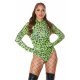 Body dama catsuit leopard print verde neon Adrianne Body dama catsuit leopard print verde neon Adrianne 2 - jojofashion.ro