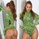 Body dama catsuit leopard print verde neon Adrianne Body dama catsuit leopard print verde neon Adrianne 7 - jojofashion.ro