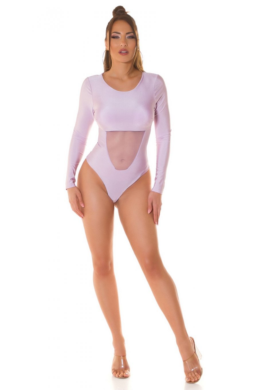Body dama lila cu maneca lunga si cupe incorporate, Yvony Body dama lila cu maneca lunga si cupe incorporate, Yvony 4 - jojofashion.ro