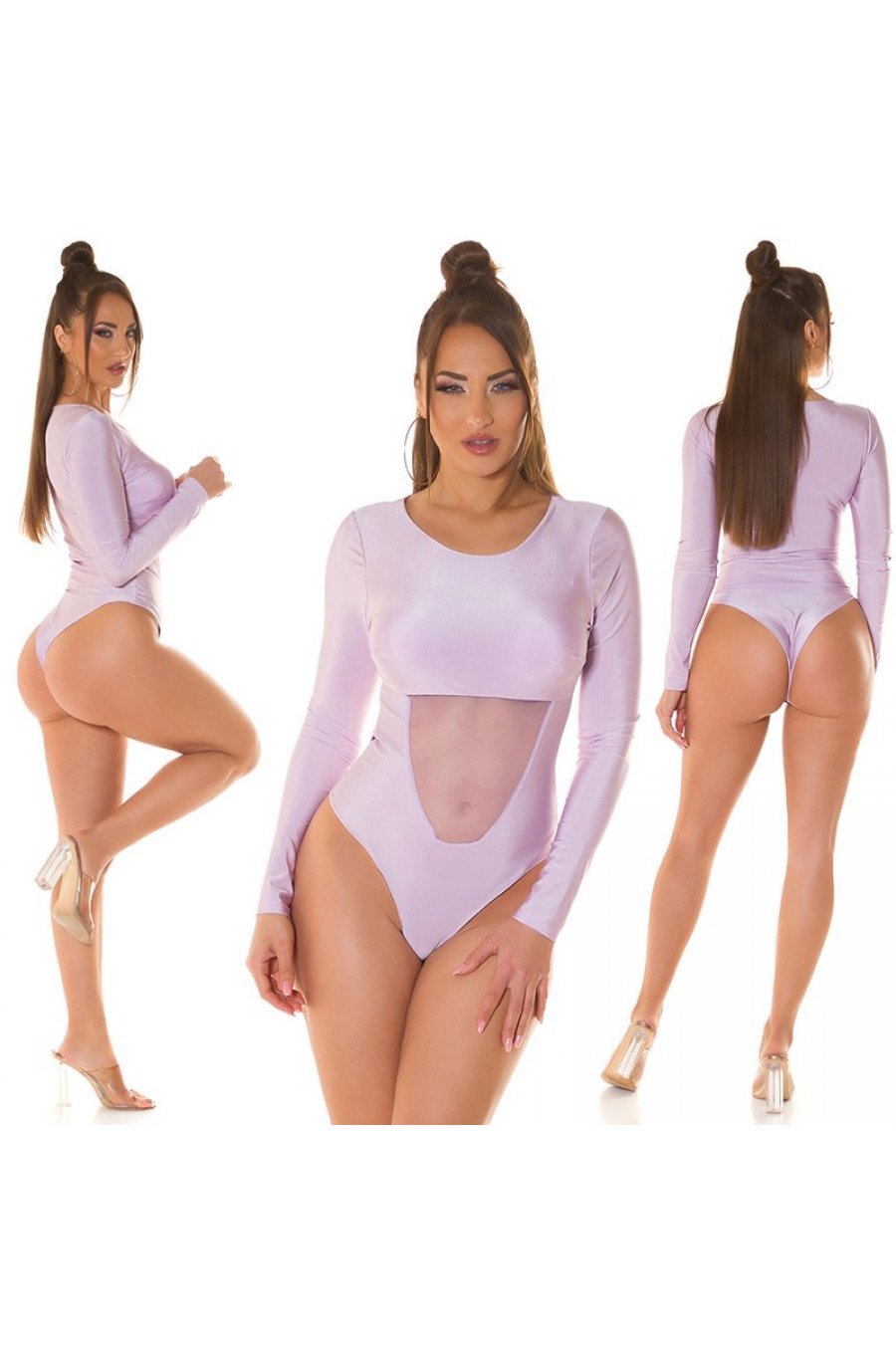 Body dama lila cu maneca lunga si cupe incorporate, Yvony Body dama lila cu maneca lunga si cupe incorporate, Yvony 6 - jojofashion.ro