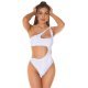 Body dama monokini, alb, cu decupaje, Klaire 2 - jojofashion.ro