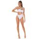 Body dama monokini, alb, cu decupaje, Klaire 6 - jojofashion.ro