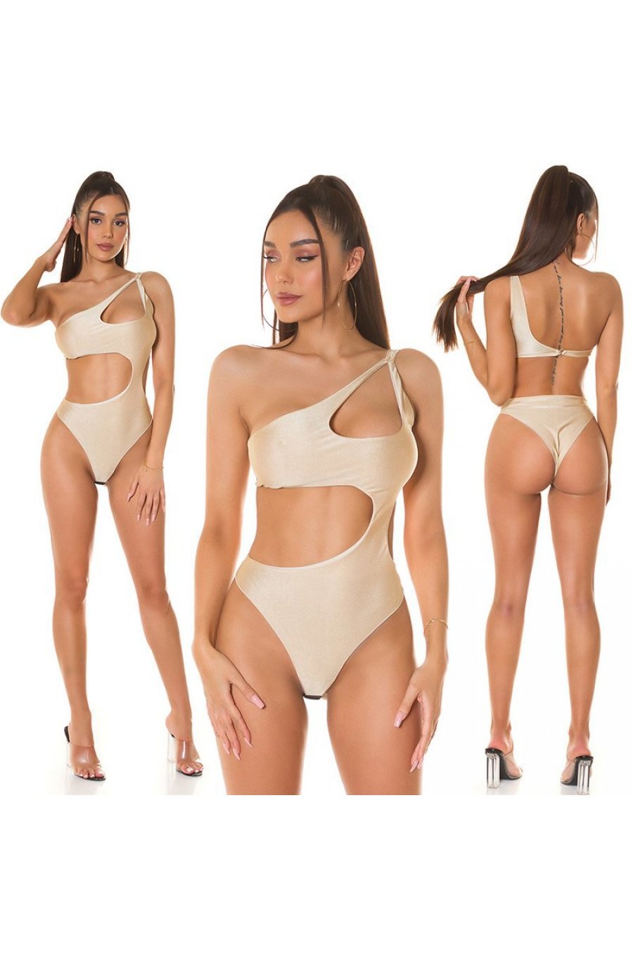 Body dama monokini, bej, cu decupaje, Klaire Body dama monokini, bej, cu decupaje, Klaire 5 - jojofashion.ro