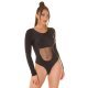 Body dama negru cu maneca lunga si cupe incorporate, Yvony 4 - jojofashion.ro