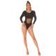 Body dama negru cu maneca lunga si cupe incorporate, Yvony 5 - jojofashion.ro