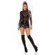 Body dama negru cu maneci lungi semitransparent Isabelle 5 - jojofashion.ro