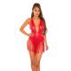 Body dama rosu WetLook cu franjuri Nataly Body dama rosu WetLook cu franjuri Nataly 2 - jojofashion.ro