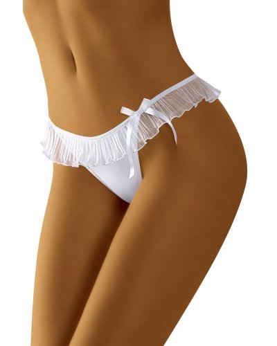 Chiloti dama tanga, albi, cu volanas, Wolbar, Kalla Chiloti dama, Chiloti dama tanga, albi, cu volanas, Wolbar, Kalla - jojofashion.ro