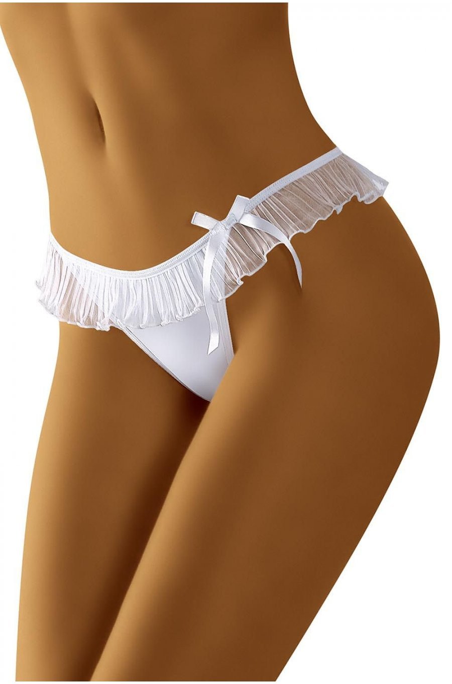 Chiloti dama tanga, albi, cu volanas, Wolbar, Kalla Chiloti dama tanga, albi, cu volanas, Wolbar, Kalla 1 - jojofashion.ro
