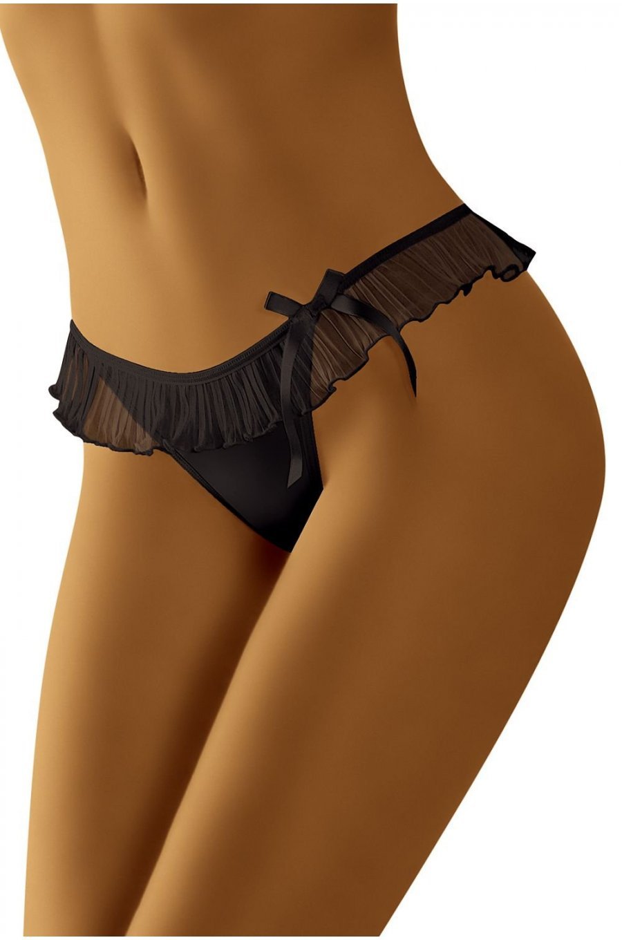 Chiloti dama tanga, negri, cu volanas, Wolbar, Kalla1 1 - jojofashion.ro
