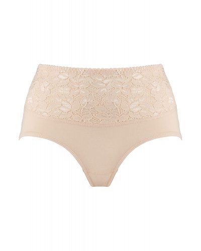Chiloti modelatori Mitex, cu dantela, bej, cu talia inalta, Nella2 Chiloti dama, Chiloti modelatori Mitex, cu dantela, bej, cu talia inalta, Nella2 - jojofashion.ro