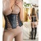Corset dama negru, din piele eco, cu snur reglabil, Chaari Corset dama negru, din piele eco, cu snur reglabil, Chaari 5 - jojofashion.ro