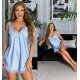 Neglijeu dama scurt, din satin baby blue, cu dantela, Alfreda Neglijeu dama scurt, din satin baby blue, cu dantela, Alfreda 6 - jojofashion.ro