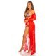 Neglijeu de lux rosu, lung, din dantela, tip halat, Giacinta Neglijeu de lux rosu, lung, din dantela, tip halat, Giacinta 5 - jojofashion.ro