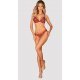 Set lenjerie intima dama, tanga, rosie, in carouri cu stelute, Perlita 4 - jojofashion.ro