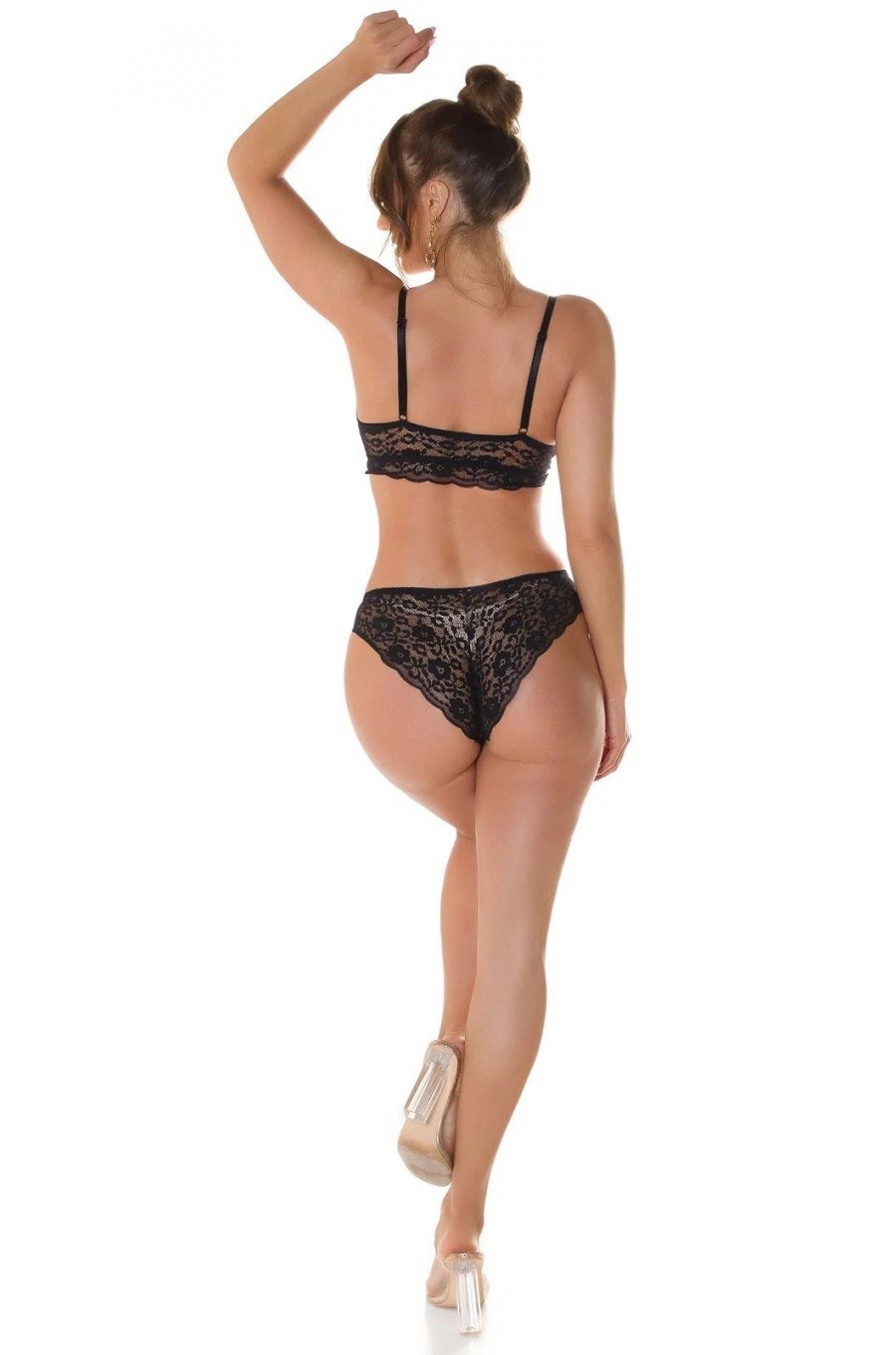 Set lenjerie intima dama dantela neagra Hazen Set lenjerie intima dama dantela neagra Hazen 6 - jojofashion.ro