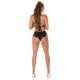 Set lenjerie intima dama neagra WetLook cu fermoare GOGO 5 - jojofashion.ro