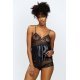 Set neglijeu din dantela, negru, Efia 2 - jojofashion.ro