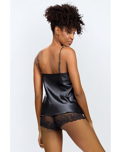 Set neglijeu din dantela, negru, Efia - jojofashion.ro