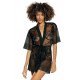 Set neglijeu din dantela, negru, tip halat, Dorcia Set neglijeu din dantela, negru, tip halat, Dorcia 2 - jojofashion.ro