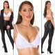Sutien alb, triunghi, din dantela, cu bretele subtiri, Lelia 8 - jojofashion.ro