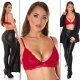Sutien burgundy, triunghi, din dantela, cu bretele subtiri, Lelia 7 - jojofashion.ro