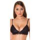 Sutien negru, triunghi, din dantela, cu bretele subtiri, Lelia 2 - jojofashion.ro