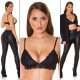 Sutien negru, triunghi, din dantela, cu bretele subtiri, Lelia 6 - jojofashion.ro