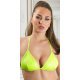 Sutien triunghi, verde neon, imitatie piele, cu bretele subtiri, Lilith 2 - jojofashion.ro