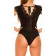 Body dama negru cu dantela si decolteu in V Lyudmila 3 - jojofashion.ro
