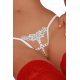 Chiloti dama G-STRING albi cu strasuri si broderie Aliah 2 - jojofashion.ro