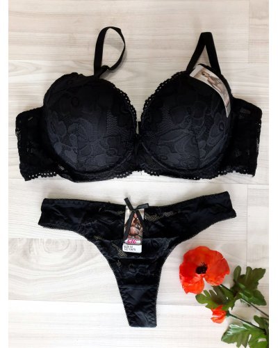 Sutien dama dantela neagra Alisee Lenjerie intima, Sutien dama dantela neagra Alisee - jojofashion.ro