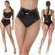 Chilot dama latex negru cu talia inalta Jessica 4 - jojofashion.ro