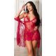 Neglijeu de lux dama burgundy cu dantela Carlita 2 - jojofashion.ro