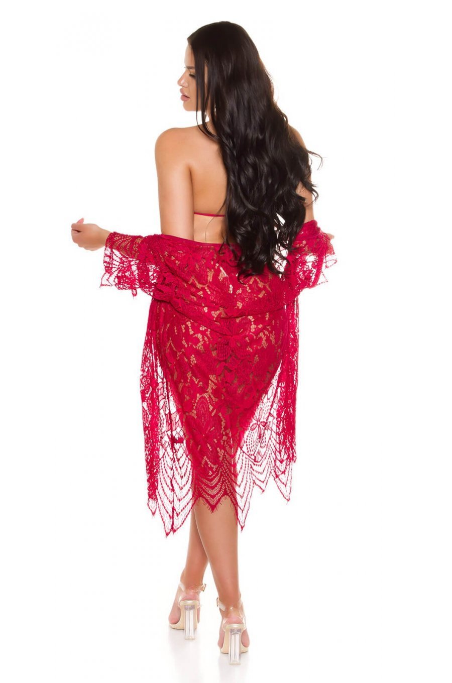 Neglijeu de lux dama burgundy transparent Gail Neglijeu de lux dama burgundy transparent Gail 4 - jojofashion.ro